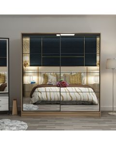 HANAH HOME Klizni ormar sa ogledalom Kale 3977, braon