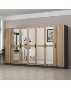 HANAH HOME Ormar sa ogledalom Kale 5021, krem/siva