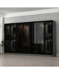 HANAH HOME Ormar sa staklenim vratima Kale 6094, siva/crna