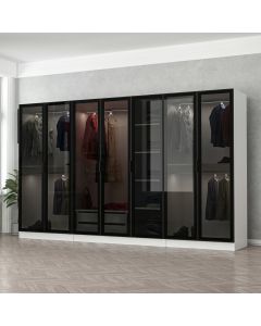 HANAH HOME Ormar sa staklenim vratima Kale 6639, bela/crna