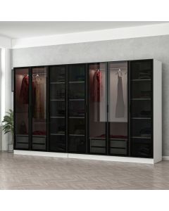 HANAH HOME Ormar sa staklenim vratima Kale 6640, bela/crna