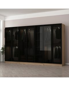 HANAH HOME Ormar sa staklenim vratima Kale 7652, krem/crna