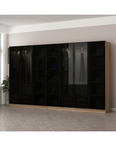 HANAH HOME Ormar sa staklenim vratima Kale 7653, krem/crna