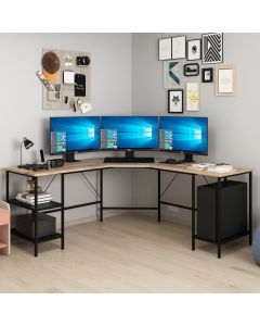 HANAH HOME Radni sto Power L 8538, braon/crna