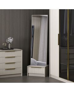 HANAH HOME Ormarić sa ogledalom Luxe, svetlo siva