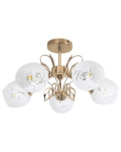 Rabalux Plafonjera Fauna E27 5x MAX 40W zlatna (5099) - 5099