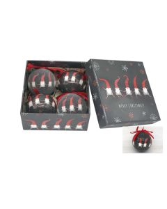 Novogodišnje kugle 7.5cm u ukrasnoj kutiji set 4/1, crna