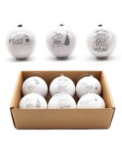 Novogodišnje kugle bele, set 1/6 - 51-553000