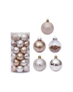 Novogodišnje kugle zlatno- srebrne, set 1/30kom