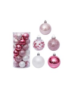 Novogodišnje kugle roze set 1/30kom - 51-574000
