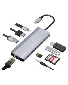 OSTALO Gembird A-CM-COMBO9-06 USB-C 9-in-1 multi-port RJ45+USB3.0+SD+USB-C+HDMI+USB2.0