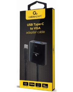 GEMBIRD Adapter A-CM-VGAF-01 USB Type-C na VGA, 15 cm, crna - 43680