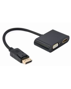 GEMBIRD DisplayPort adapter (muški) na HDMI (ženski) + VGA (ženski), A-DPM-HDMIFVGAF-01, crna - 43718