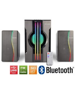 MICROLAB G200BT Aktivni zvucnici 2.1 25W (15W, 2x5W) 3,5mm, SD, USB, FM, Bluetooth, daljinski, LED