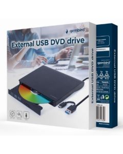 GEMBIRD DVD-USB-03 eksterni USB DVD drive Citac-rezac, USB + USB-C, black - 43821
