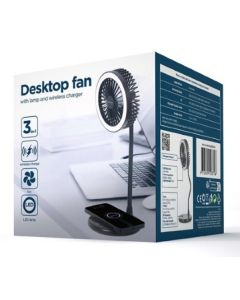 GEMBIRD TA-WPC10-LEDFAN-01 Desktop ventilator sa lampom i bezicim punjacem - 43824