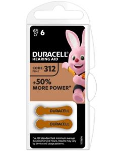 DURACELL Baterija Hearing Aid 312 1,45V, za slusni aparat, 6 kom (cena po komadu) - 43840
