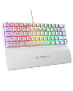RAMPAGE Tastatura žična gaming PLOWER K60 mehanička plavi switch bela 37254