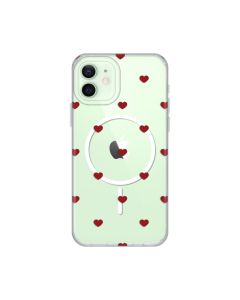 Maska za iPhone 12/12 Pro 6.1 Red Hearts Print Magsafe