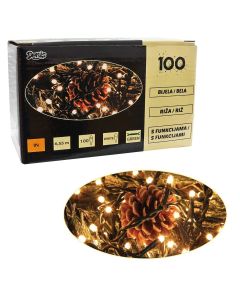 Novogodišnje lampice bele 100L, 8 funkcija