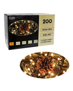 Novogodišnje lampice bele 200L, 8 funkcija - 52-361000