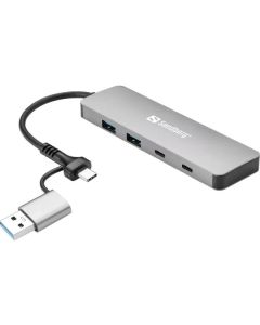 SANDBERG 136-64 USB-C/A to 2xUSB-A+2xUSB-C Hub