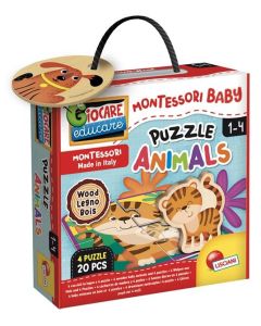 MONTESORI Drvene puzzle 4 modela -  Animals 96848 -20 delova - 52184