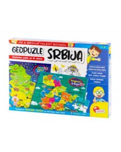 Liscaini Slagalica SR 60 pcs Geopuzle moja Srbija 2u1 - 52755