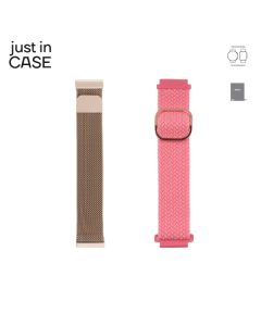 NARUKVICA 2in1, tekstil/metal, 20mm, roze - MT20PKPK