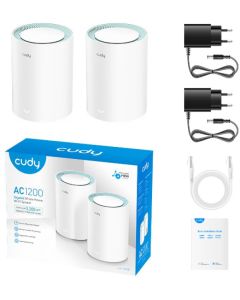CUDY M1300 2-pack AC1200 Dual Band 2.4Ghz+5Ghz WiFi MESH - 42962