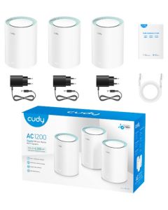 CUDY M1300 3-pack AC1200 Dual Band 2.4Ghz+5Ghz WiFi MESH - 44383