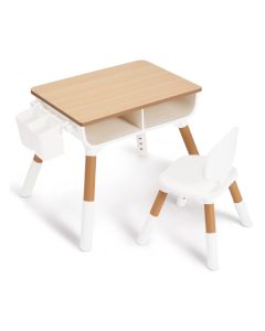 BBO Set sto i stolica za decu, natur/bela - 533-920285