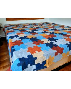 VIKTORIJA Čaršav Ranforce 160x240cm bez lastiša Puzzle - VLK000536-puzzle