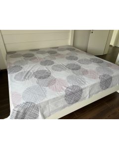 VIKTORIJA Čaršav Ranforce 160x240cm bez lastiša Grey circle - VLK000536-greycircle