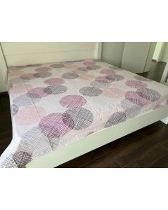VIKTORIJA Čaršav Ranforce 160x240cm bez lastiša Pink circle - VLK000536-pinkcircle
