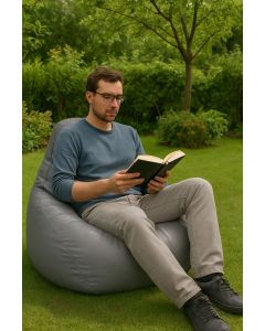 ATELIER DEL SOFA Lazy bag Deri Armut, siva