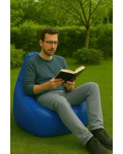 ATELIER DEL SOFA Lazy bag Deri Armut, plava