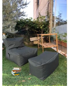 ATELIER DEL SOFA Baštenski lazy bag set 2/1 Xxl Sedir, siva