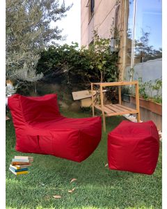 ATELIER DEL SOFA Baštenski lazy bag set 2/1 Xxl Sedir, crvena