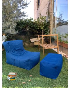 ATELIER DEL SOFA Baštenski lazy bag set 2/1 Xxl Sedir, plava