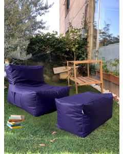 ATELIER DEL SOFA Baštenski lazy bag set 2/1 Xxl Sedir, ljubičasta