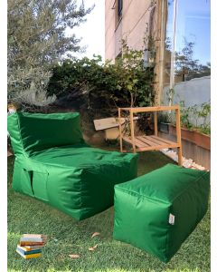 ATELIER DEL SOFA Baštenski lazy bag set 2/1 Xxl Sedir, zelena