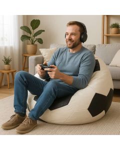 ATELIER DEL SOFA Lazy bag Football Big, crna/bela