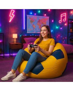 ATELIER DEL SOFA Lazy bag Football Big, žuta/plava