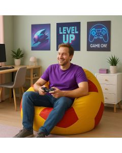 ATELIER DEL SOFA Lazy bag Football Big, crvena/žuta