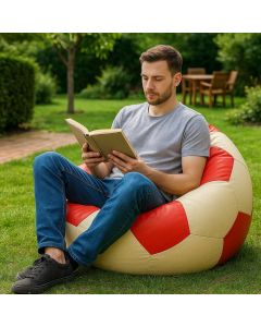 ATELIER DEL SOFA Lazy bag Football Big, crvena/bela