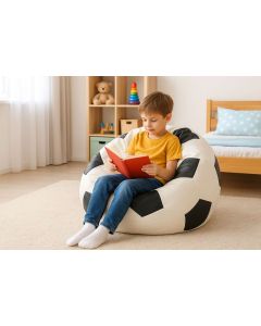 ATELIER DEL SOFA Lazy bag Football Small, crna/bela