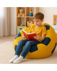 ATELIER DEL SOFA Lazy bag Football Small, žuta/plava