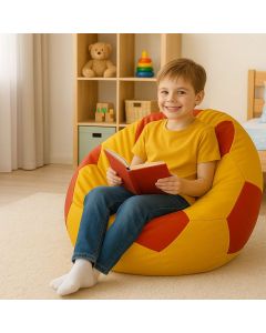 ATELIER DEL SOFA Lazy bag Football Small, crvena/žuta