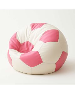 ATELIER DEL SOFA Lazy bag Football Small, bela/roze